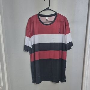 Striped Red, White, and Black Men's Shirt